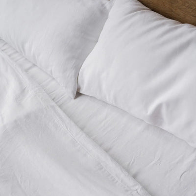 100% Linen Pillowcase Set in Optical White