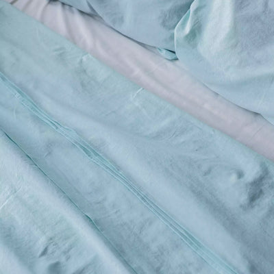 Linen & Cotton Bedding set with Duvet cover 135x200 in Turquoise Melange