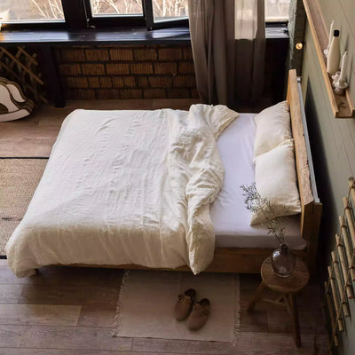 Linen bedding set 150x200 in Vanilla cream