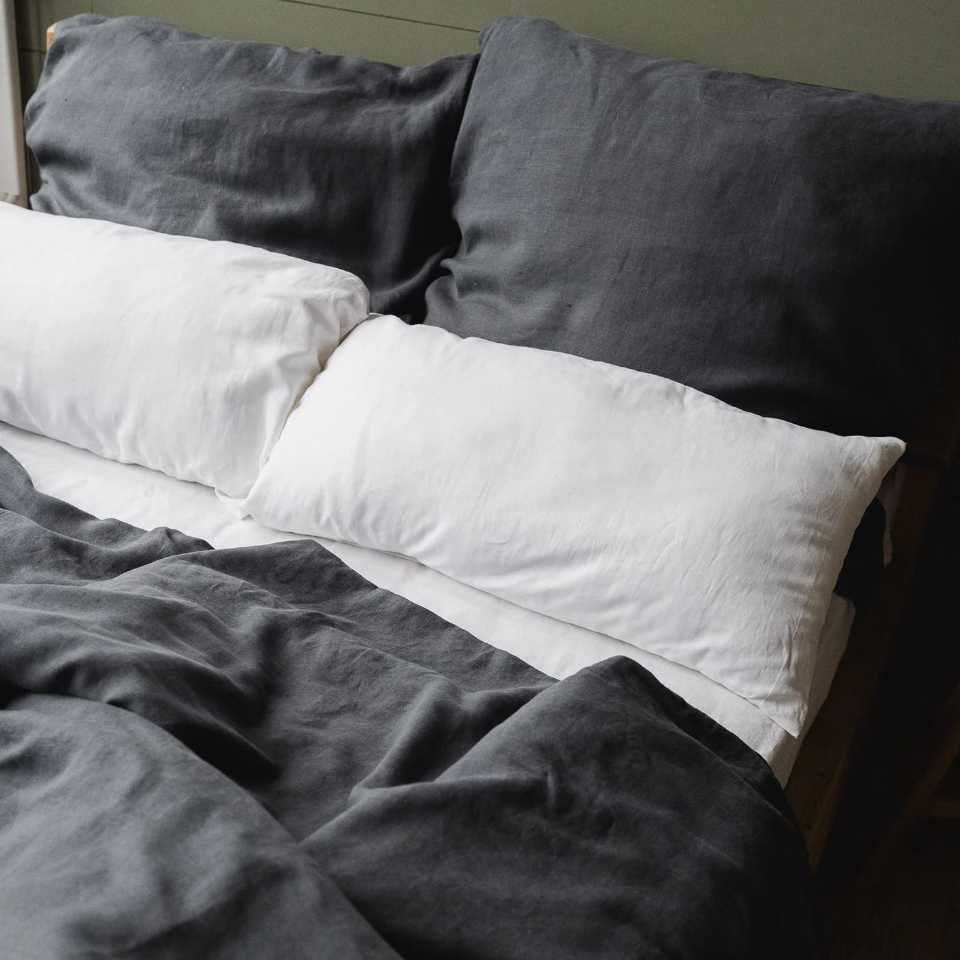 Linen bedding set 140x200 in Graphite