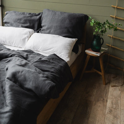 Linen bedding set 150x200 in Graphite