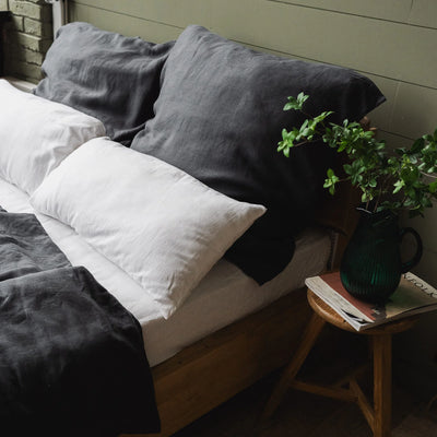 Linen bedding set 150x200 in Graphite