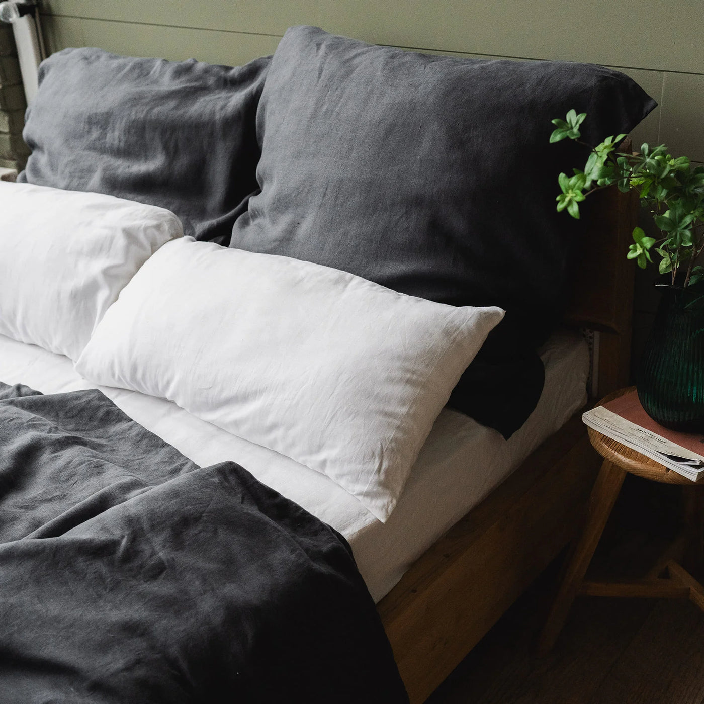 Linen bedding set 150x200 in Graphite