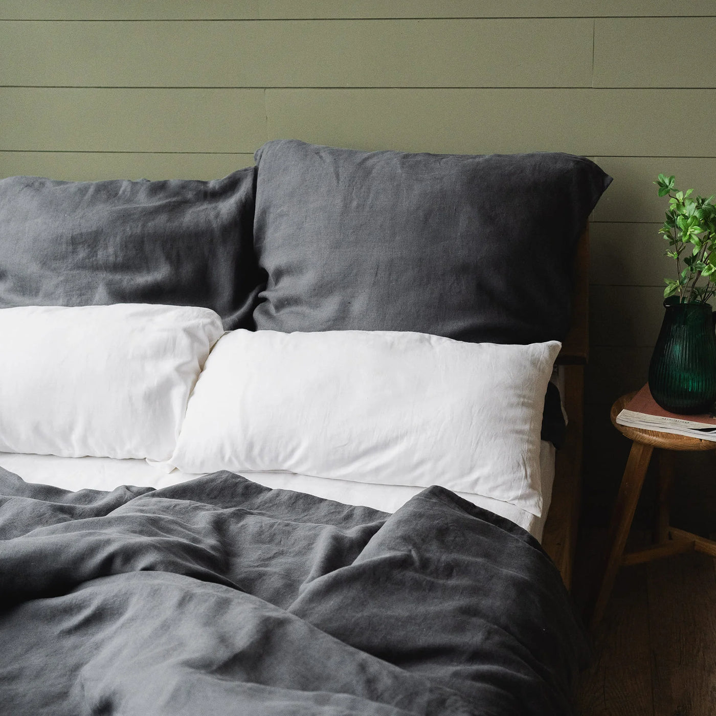 Linen bedding set 150x200 in Graphite