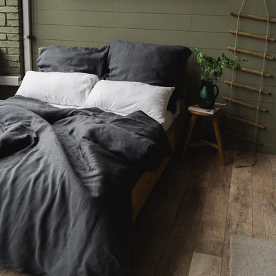Linen bedding set 155x220 in Graphite