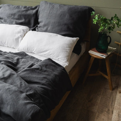 Linen bedding set 155x220 in Graphite