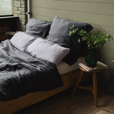 Linen bedding set 155x220 in Graphite