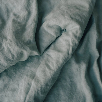 Buy online Gorgeous Linen Bedding Set 200x200 in Mint Green 1