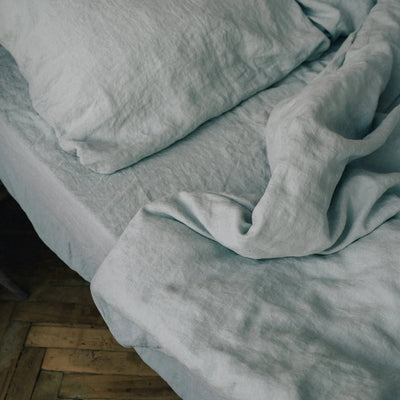 Buy online Gorgeous Linen Bedding Set 200x200 in Mint Green 5