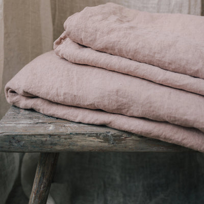 Buy online 100% Pure Linen Fitted Sheet in Coral Tide 6