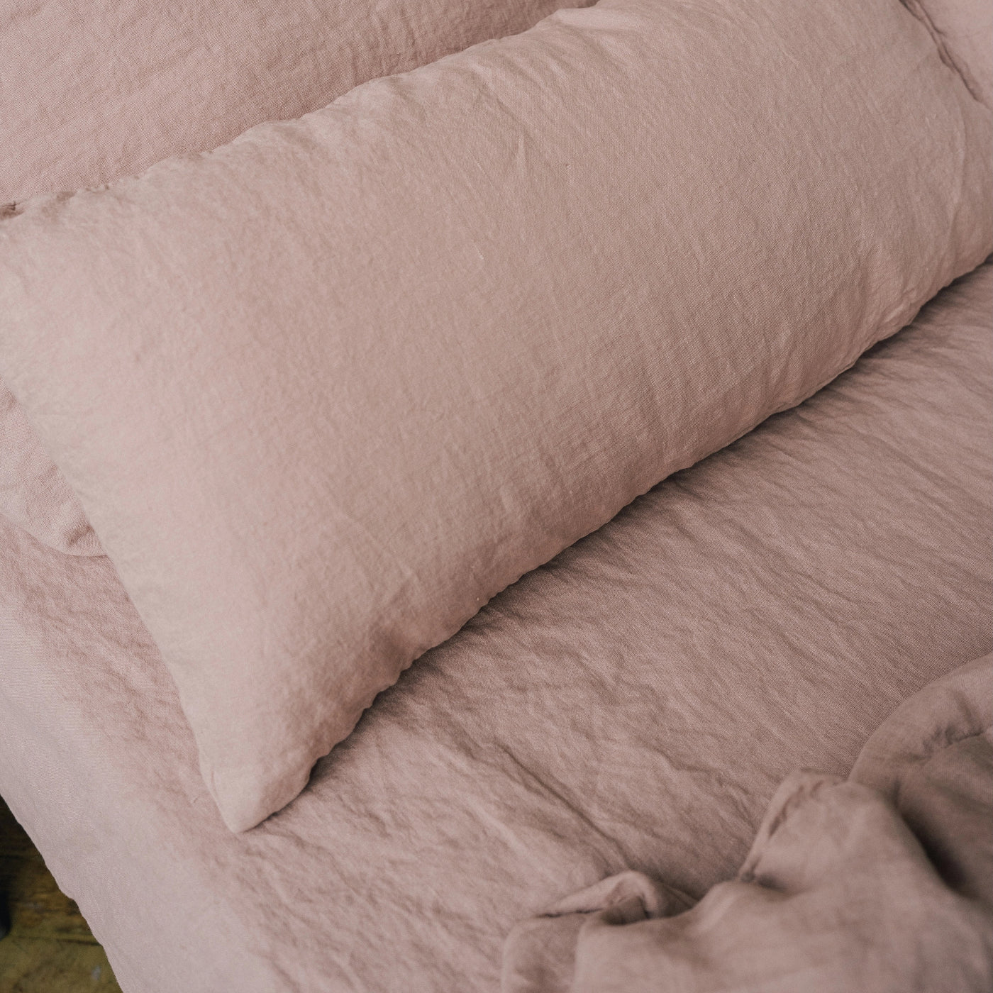 Buy online 100% Pure Linen Fitted Sheet in Coral Tide 3