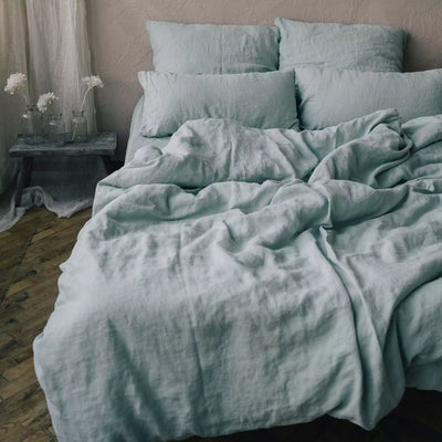 Shop today Premium Linen Duvet Cover in Mint Green 2