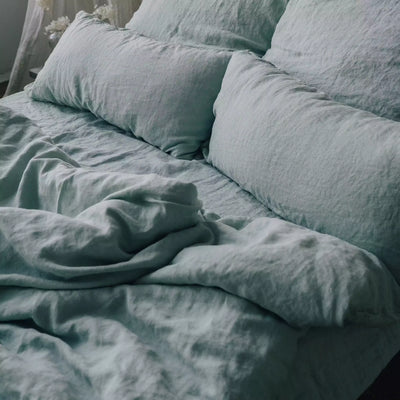 Shop today Premium Linen Duvet Cover in Mint Green 3