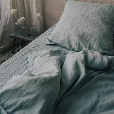 Shop today Premium Linen Duvet Cover in Mint Green 5