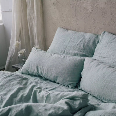 Shop today Premium Linen Duvet Cover in Mint Green 6