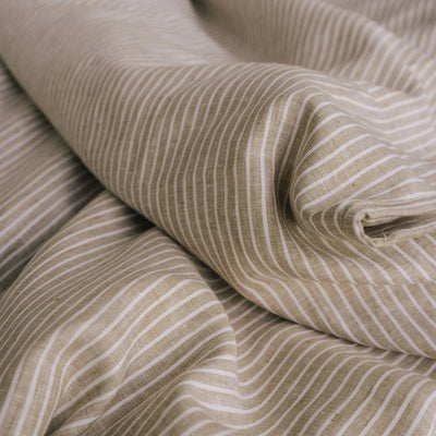 Buy Eco-Linen Bedding Set 135x200 in Orange with White Stripes 1