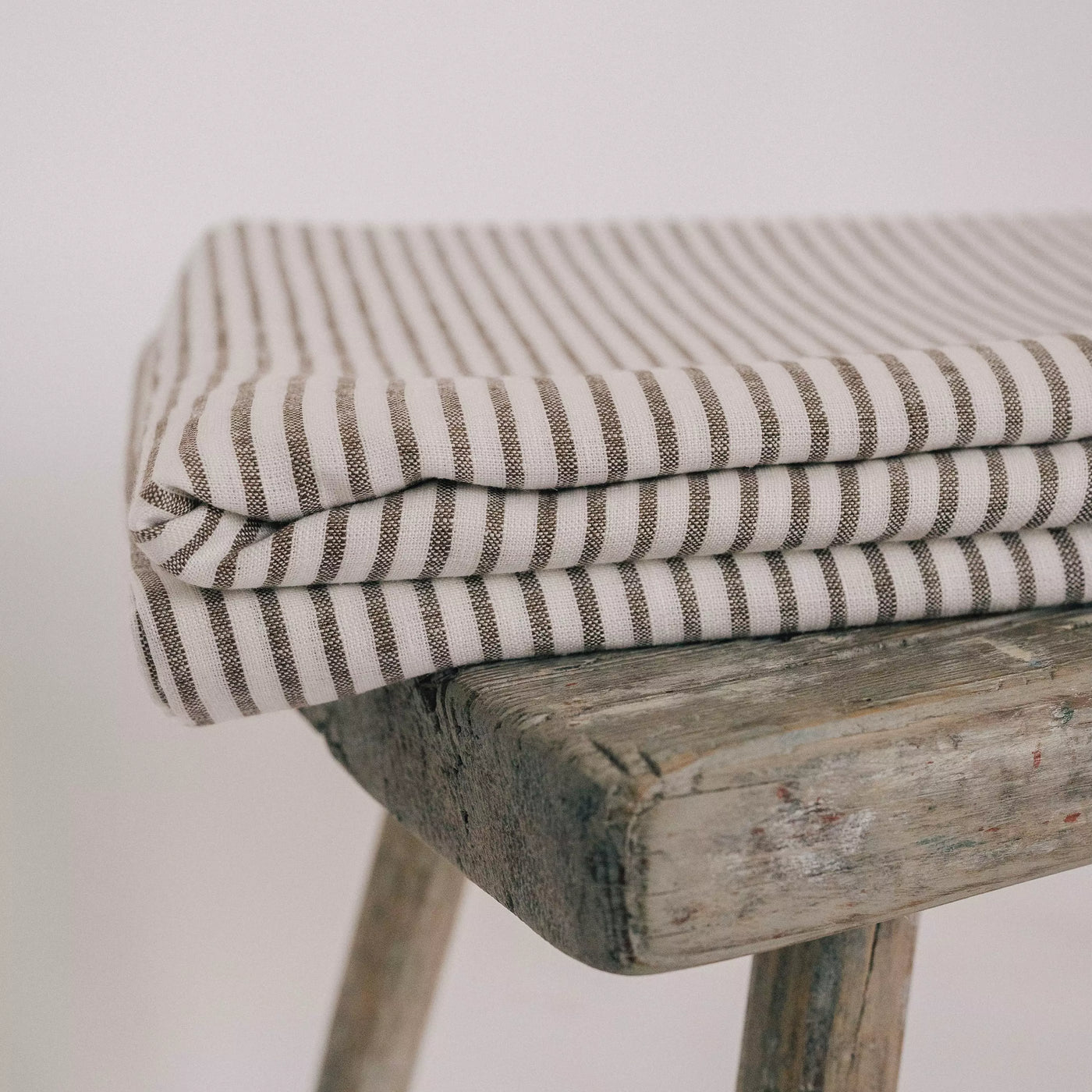 Shop Pure Flax Bedding Set 135x200 in White with Brown Stripes 6