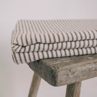 Shop Pure Flax Bedding Set 135x200 in White with Brown Stripes 6
