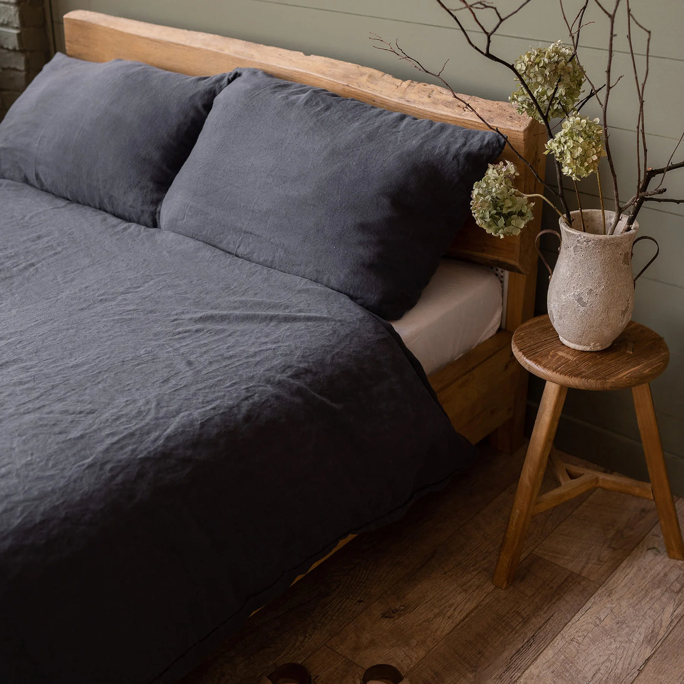 100% Linen Duvet Cover in Graphite